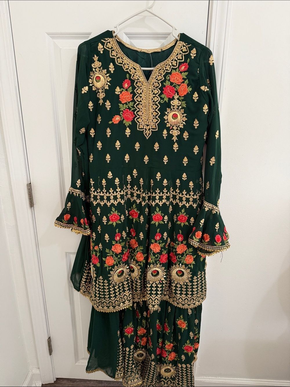 OHO Style Bridal Georgette Pakistani Suit Features Heavy Zari Embroidered